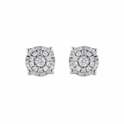 0.10 Carat Miracle Set Lab Diamond Halo Earrings