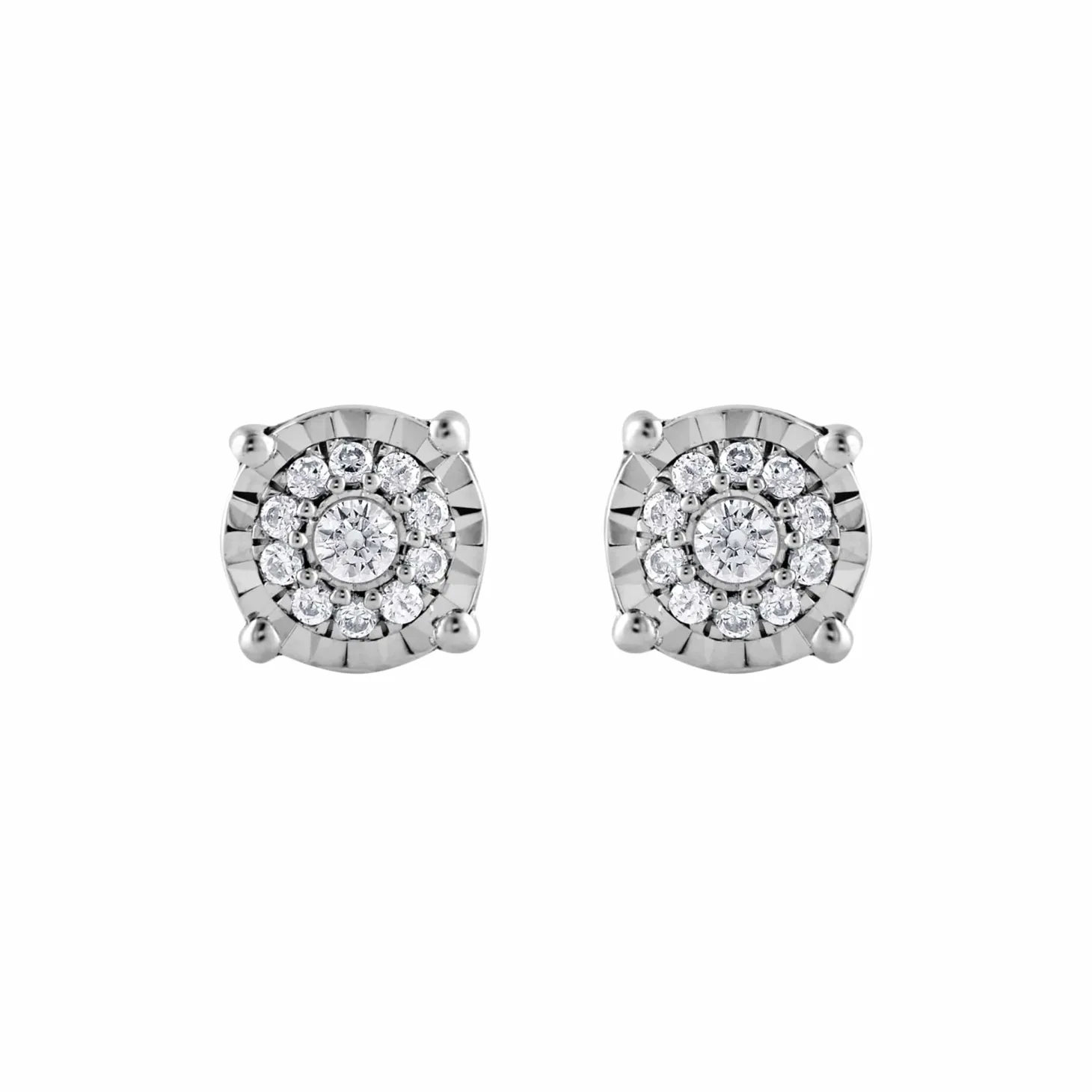 0.10 Carat Miracle Set Lab Diamond Halo Earrings