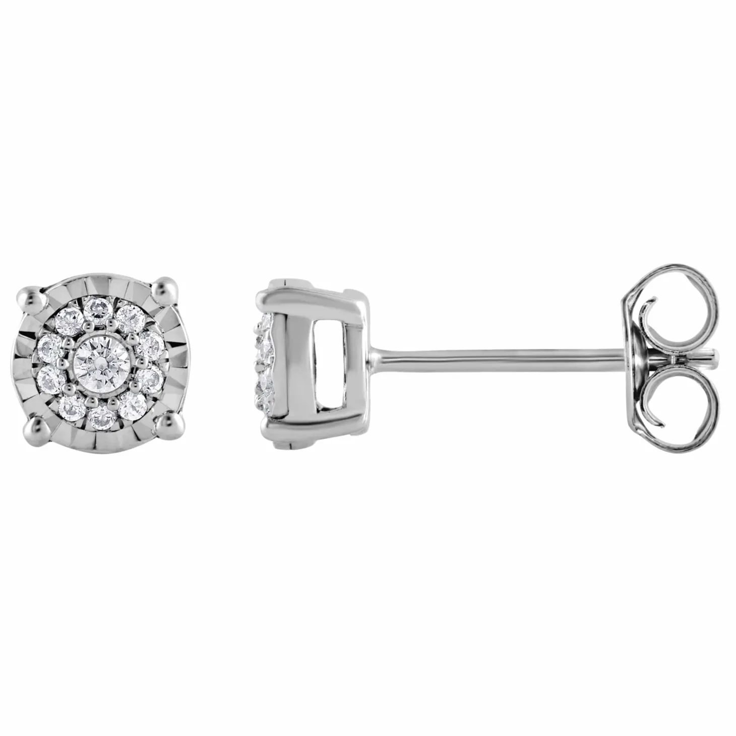 0.10 Carat Miracle Set Lab Diamond Halo Earrings