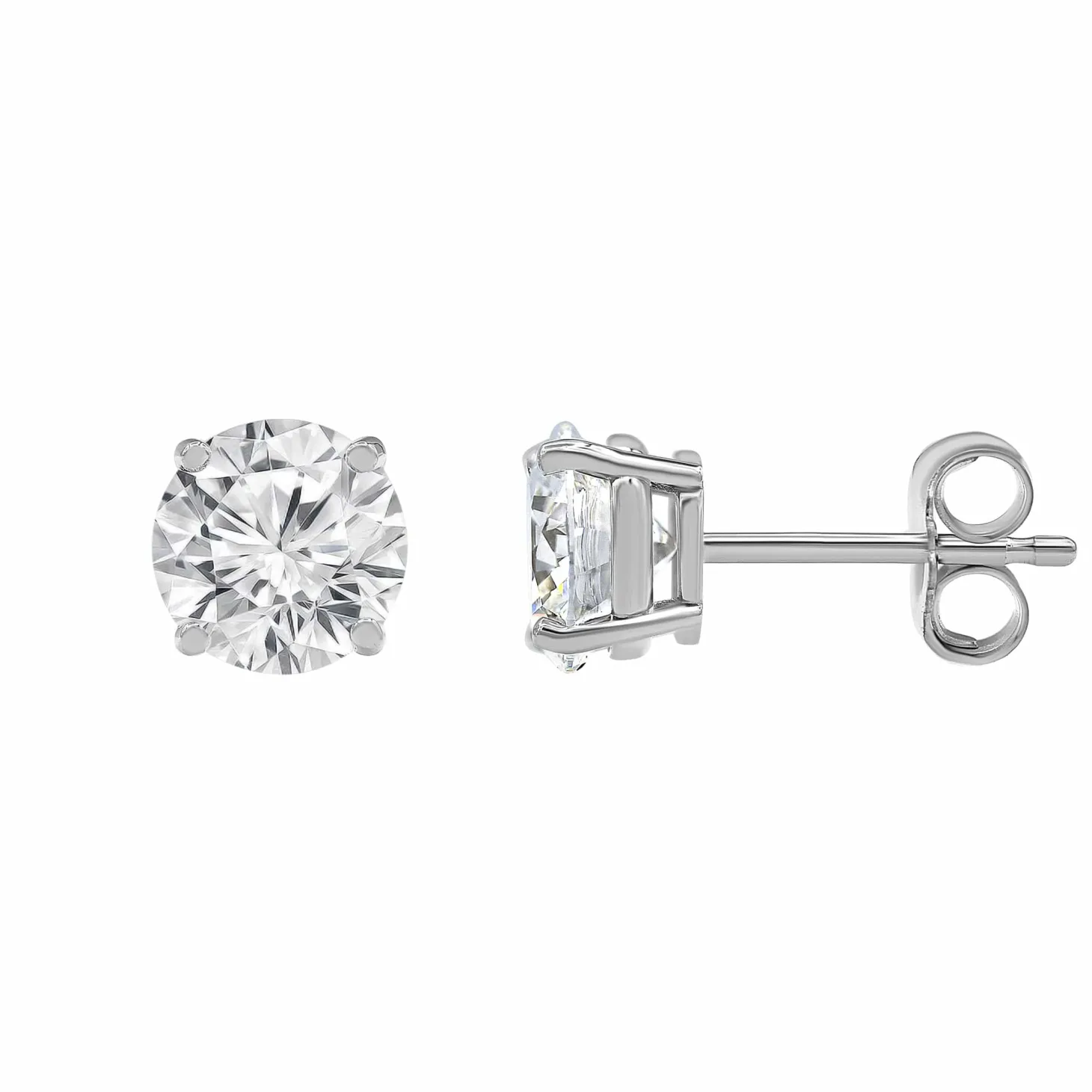 0.50 Carat Round Cut Lab Diamond Stud Earrings