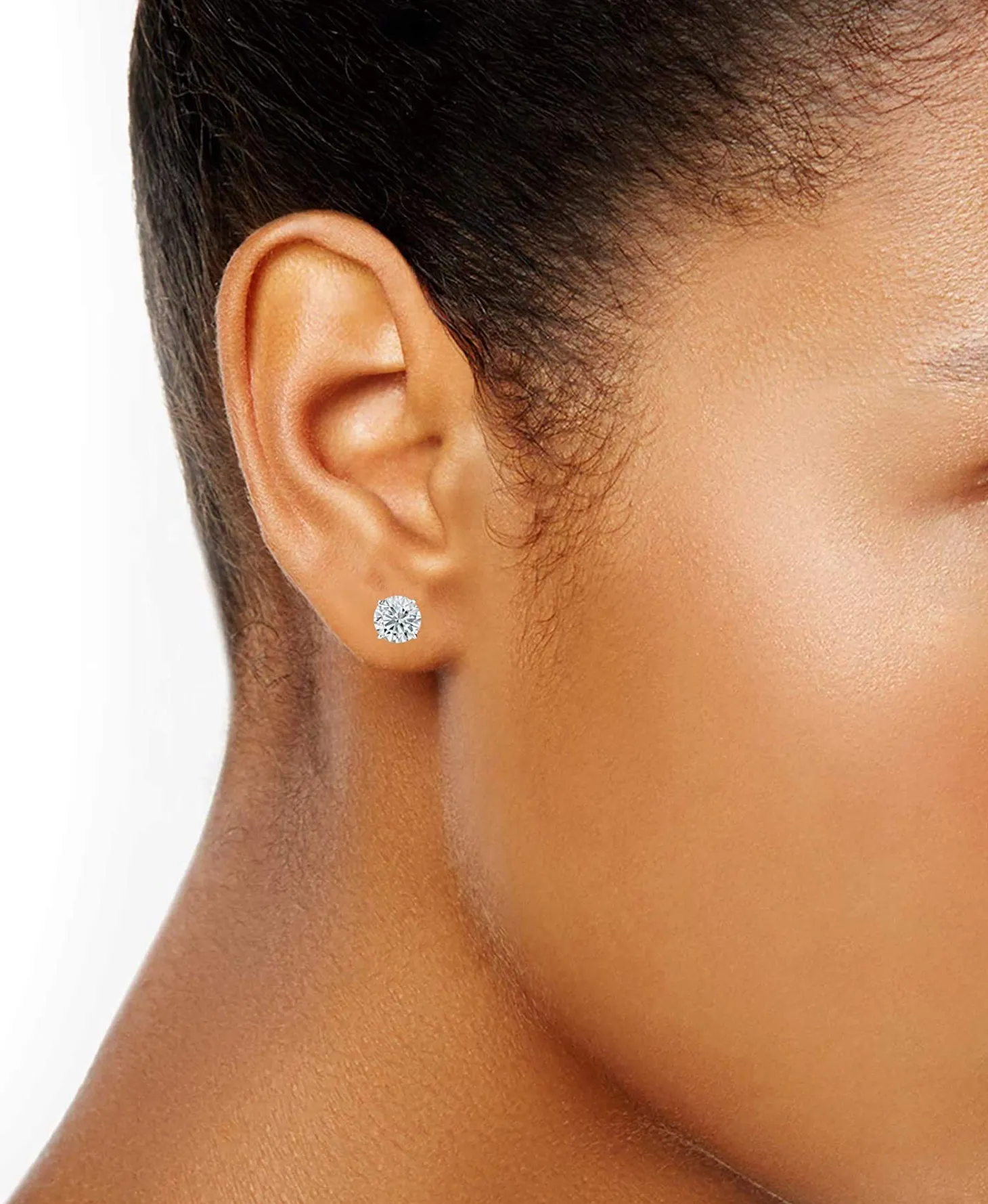 0.50 Carat Round Cut Lab Diamond Stud Earrings
