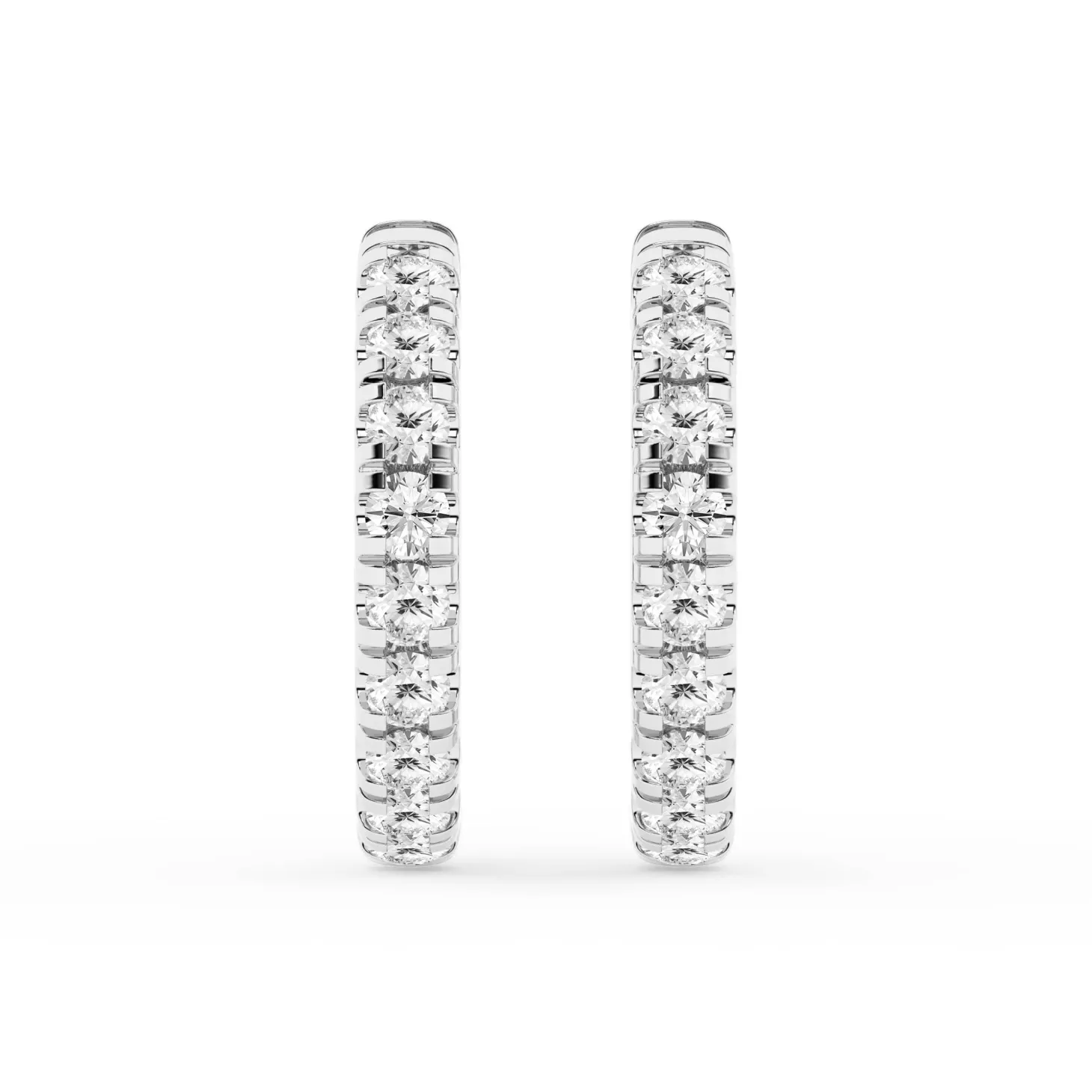 1 Carat Round Lab Diamond Hoop Earrings In Sterling Silver