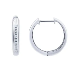0.25 Carat Single Row Lab Diamond Hoop Earrings in Sterling Silver