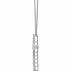 0.50 Carat Sterling Silver Lab Diamond Cross Pendant Necklace