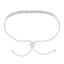 0.25 Carat Sterling Silver Lab Diamond Bolo Bracelet