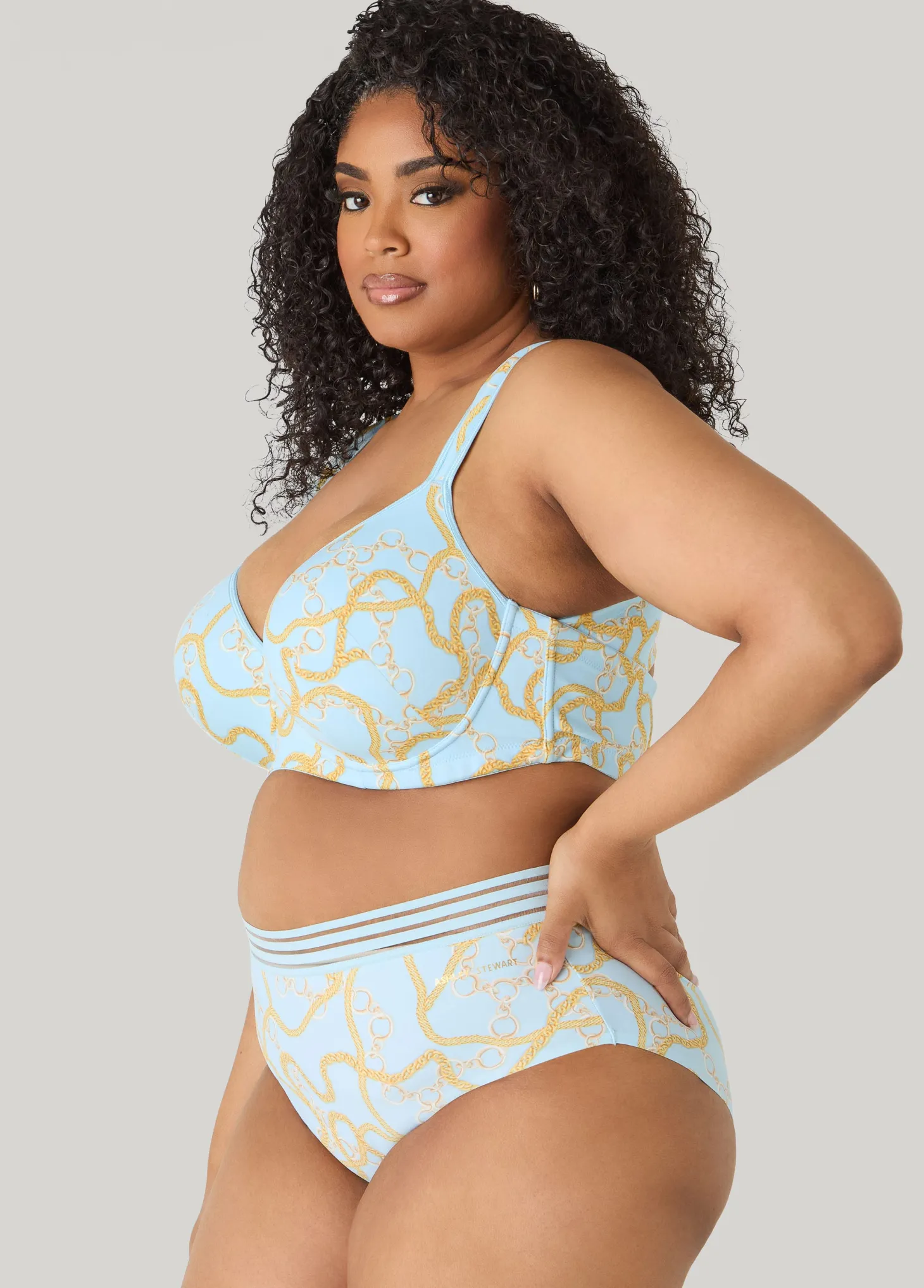 Chain Print Plunge Butterfly Bra