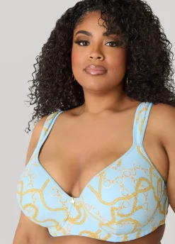 Chain Print Plunge Butterfly Bra