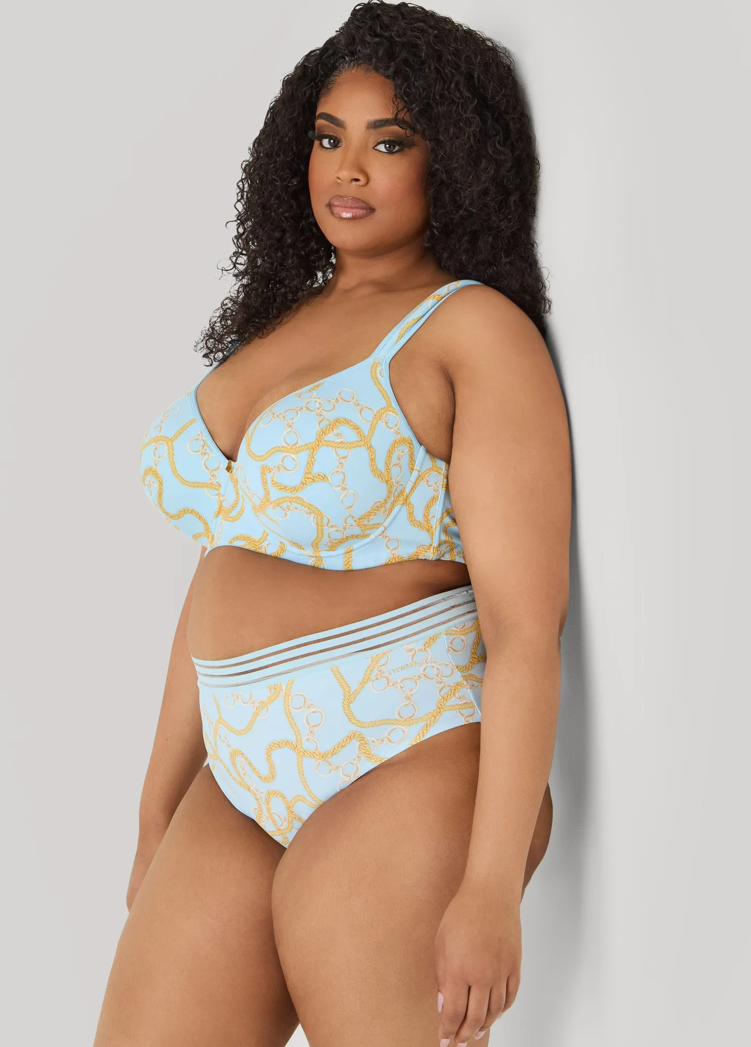 Chain Print Sheer Waist Briefs