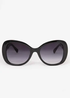 Chain Trim Round Frame Sunglasses