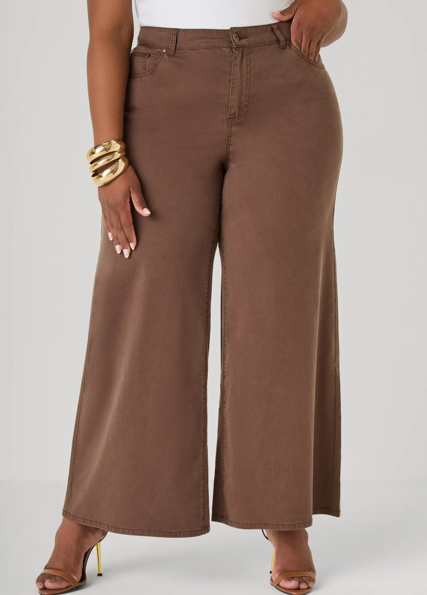 Chambray Wide Leg Pants