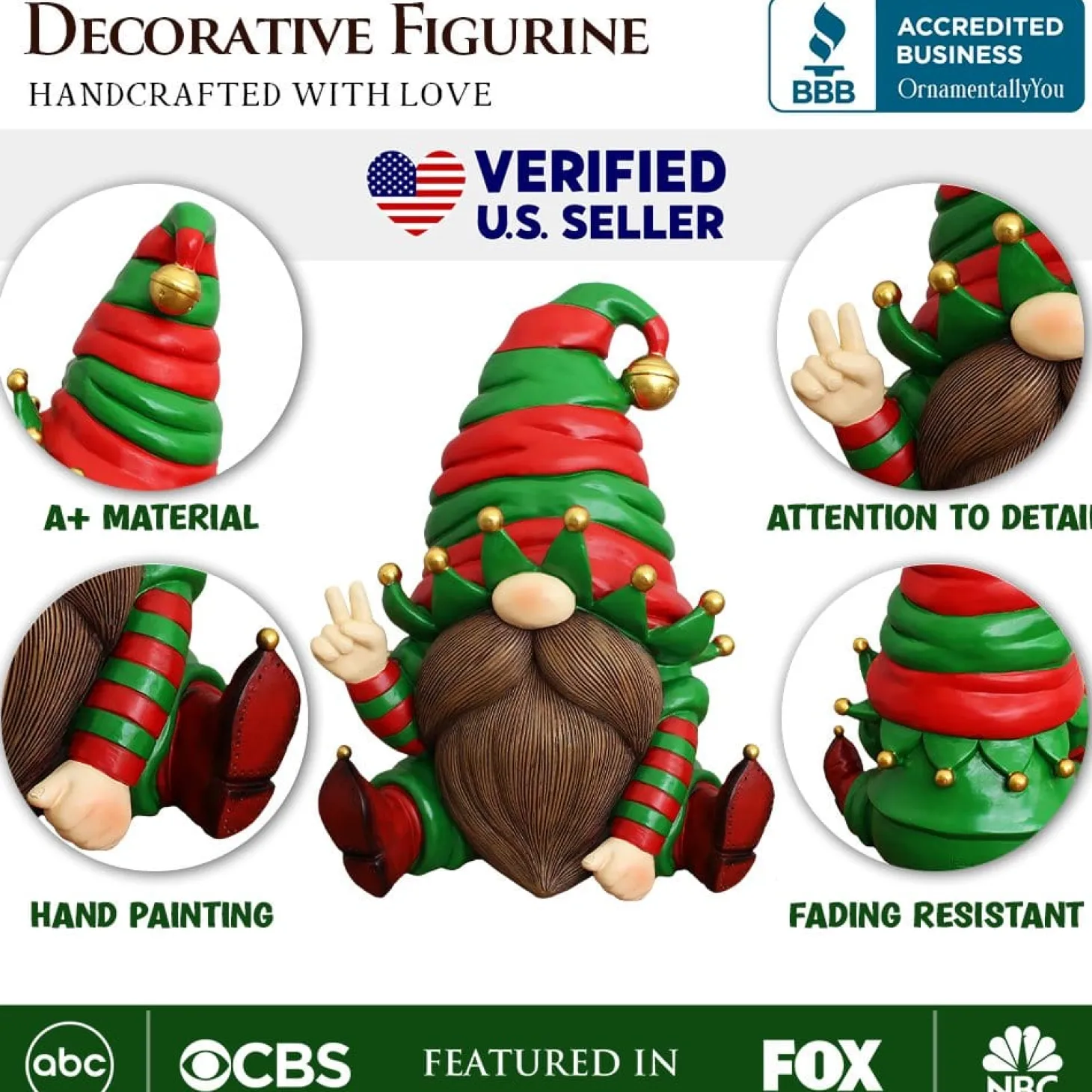 Cheerful Elf Gnome Figurine