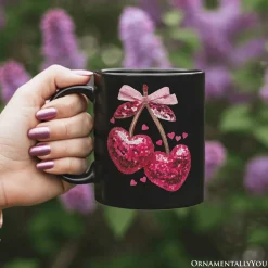 Cherry Heart Ceramic Mug