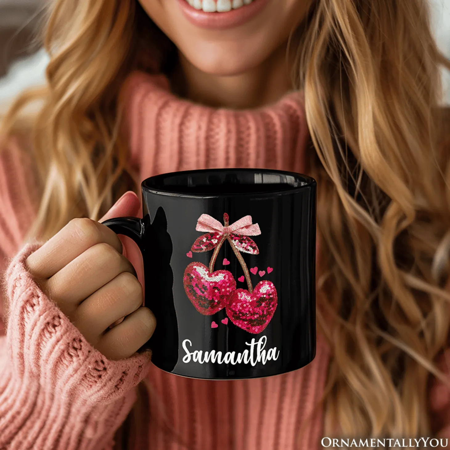 Cherry Heart Ceramic Mug