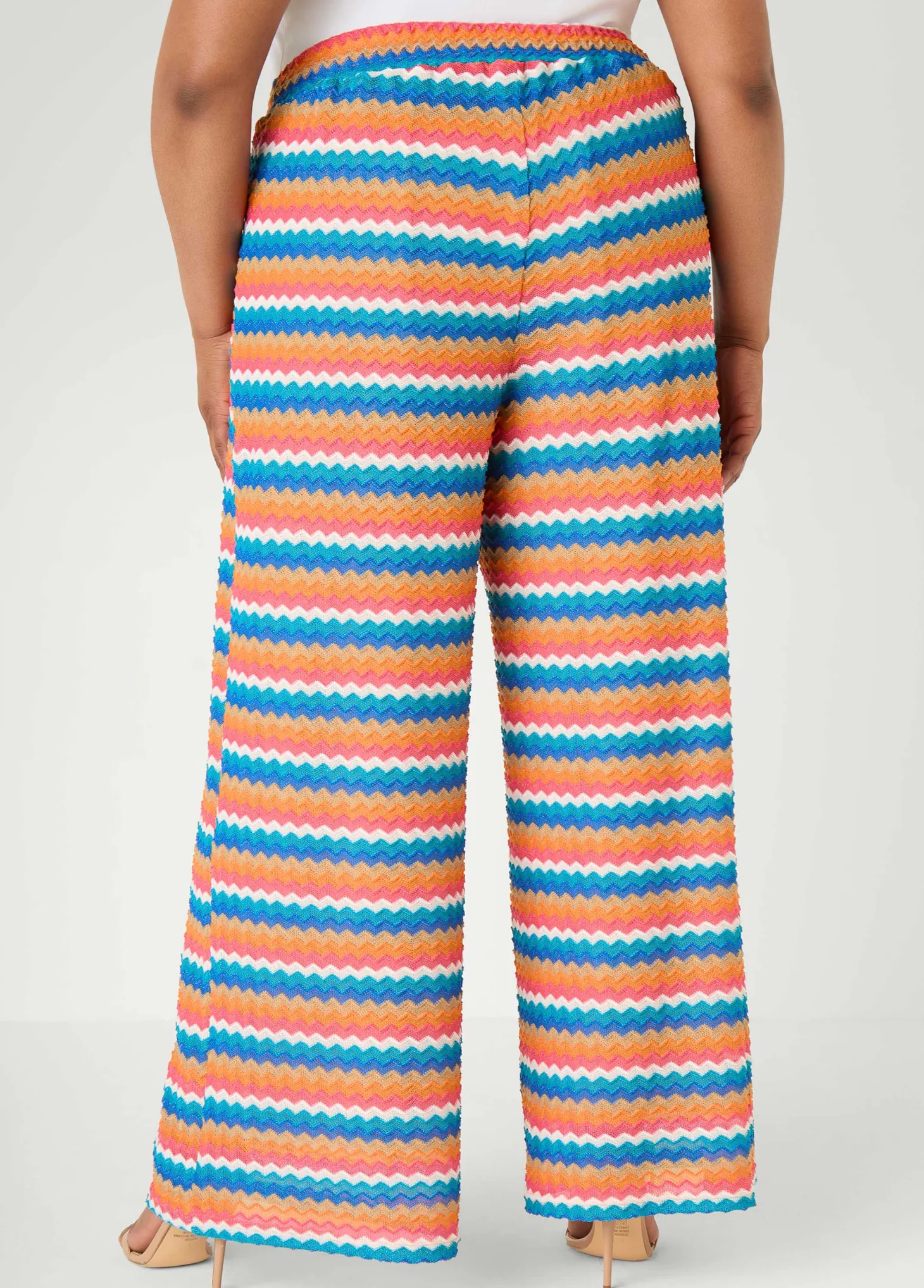 Chevron Knit Wide Leg Pants