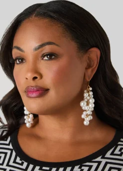 Cluster Faux Pearl Earrings