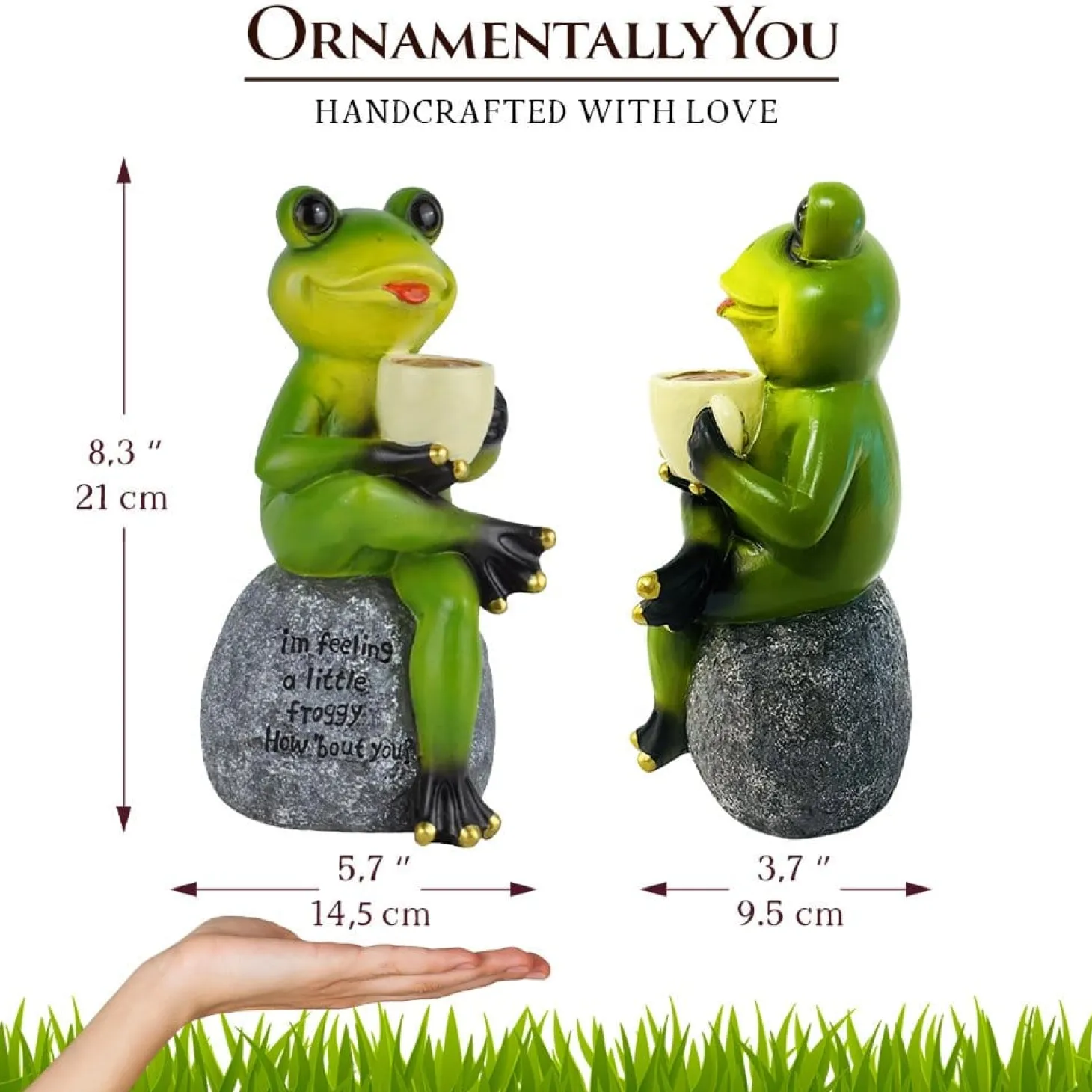Coffee Frog Garden Statue