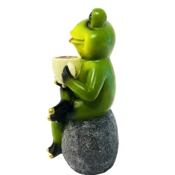 Coffee Frog Garden Statue