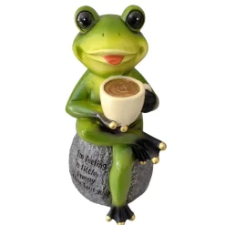 Coffee Frog Garden Statue