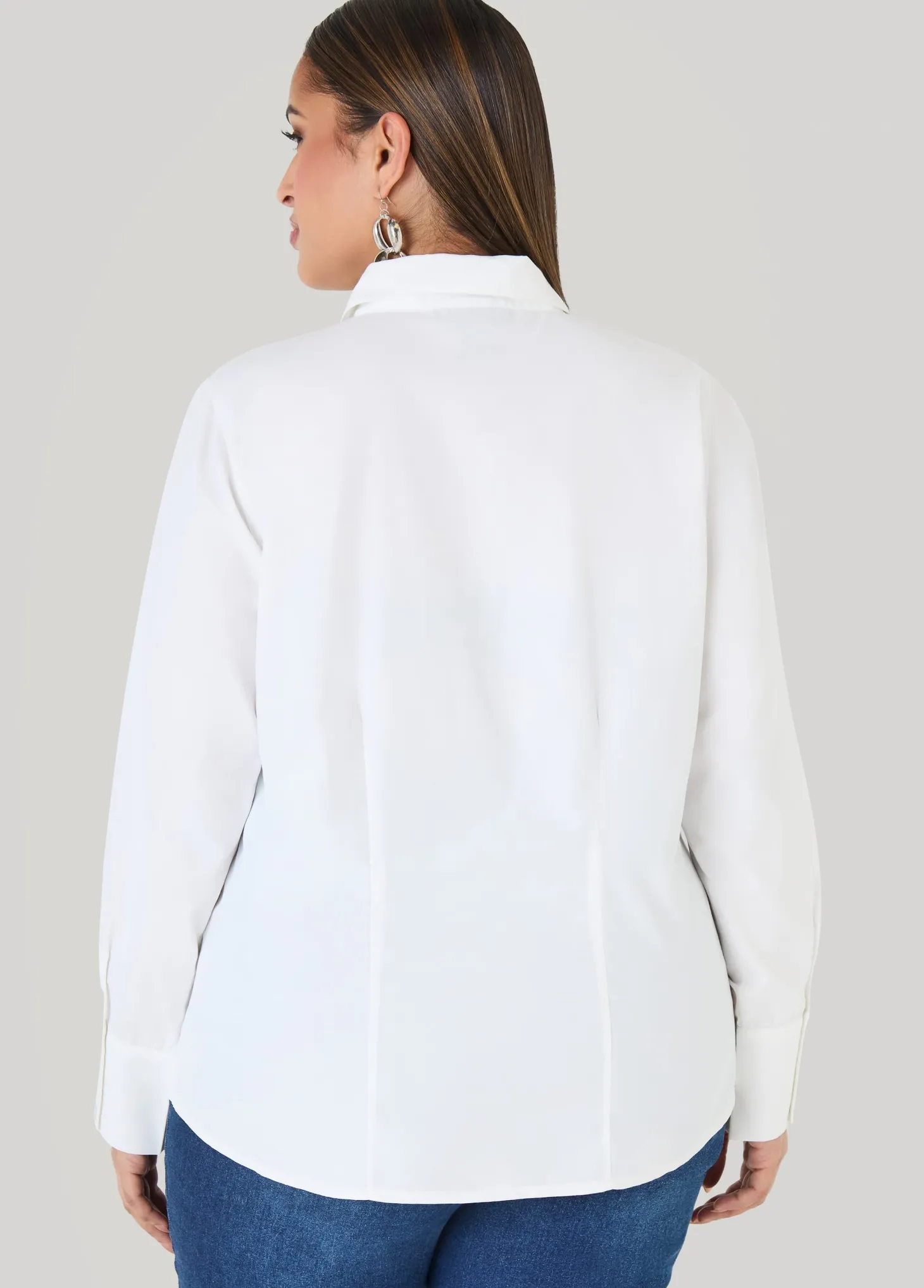 Cotton Blend Collared Shirt