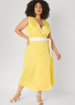 Cotton Blend Wrap Dress