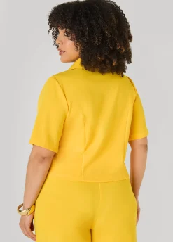 Cropped Crepe Blazer