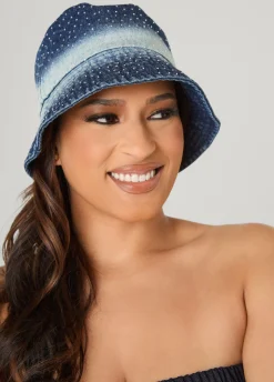 Crystal Ombre Denim Bucket Hat