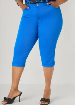 Cuffed Denim Capri