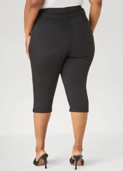 Cuffed Stretch Denim Capris