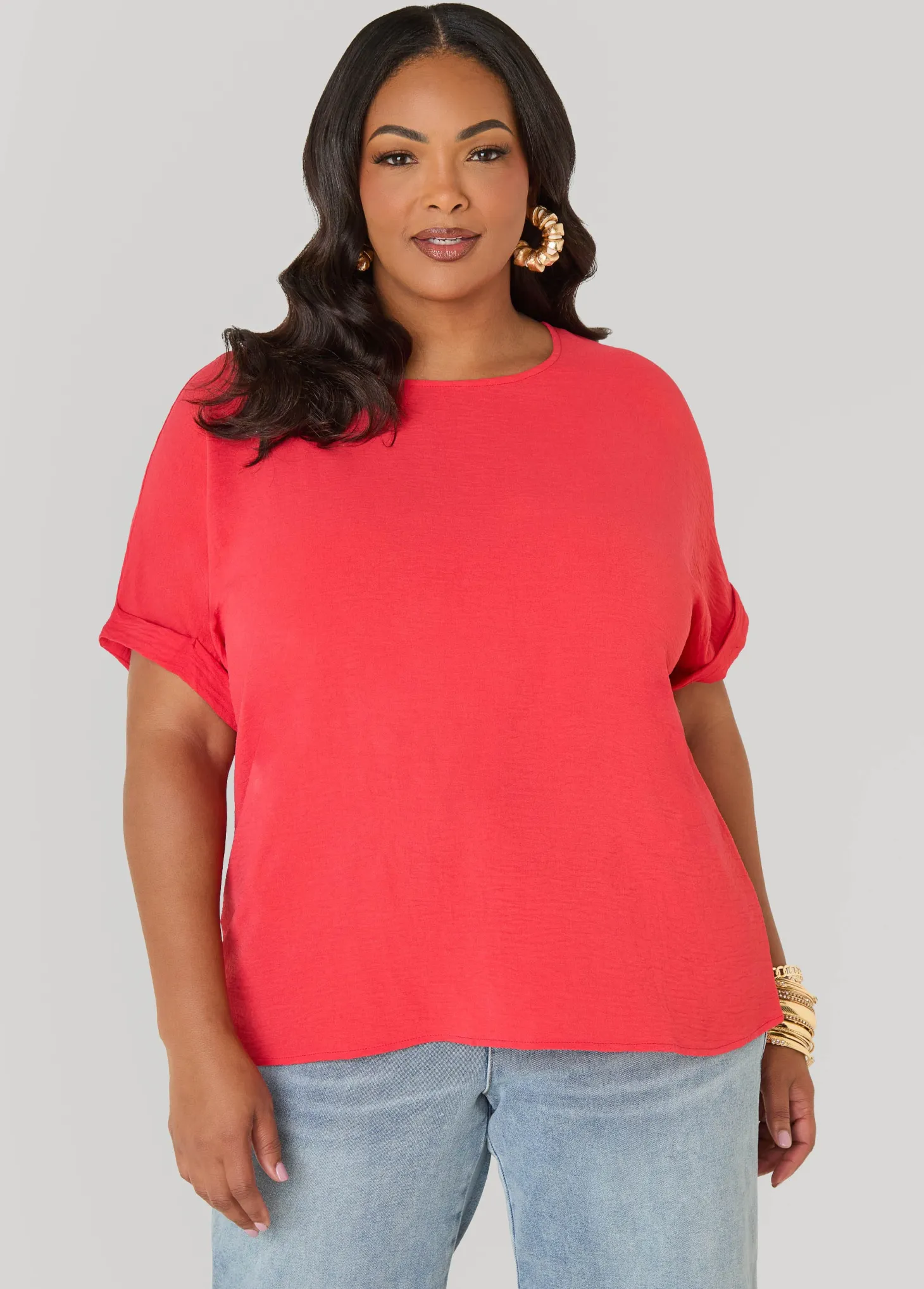 Cuffed Textured Top