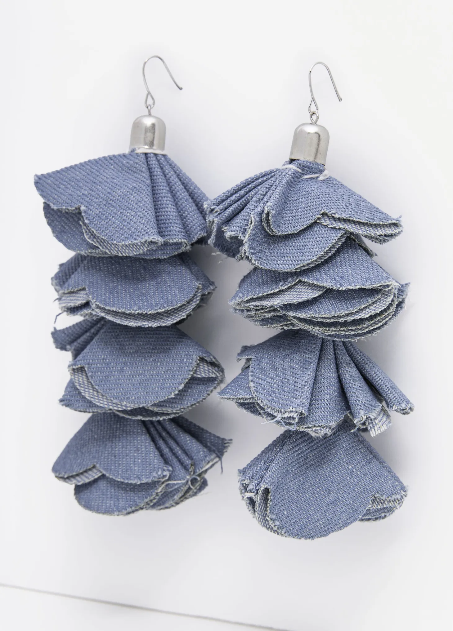 Denim Petal Earrings