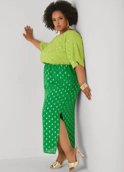 Dotted Two Tone Maxi Dress