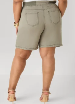 Drawstring Twill Shorts