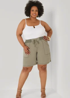 Drawstring Twill Shorts