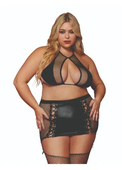 Dreamgirl Bralette And Garter Skirt Set