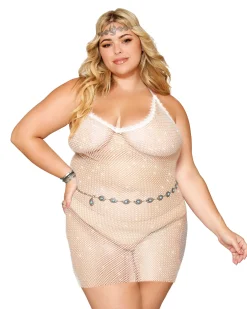 Dreamgirl Crystal Fishnet Chemise