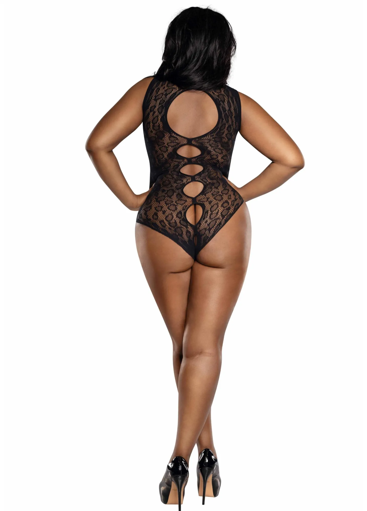 Dreamgirl Cutout Leopard Lace Teddy