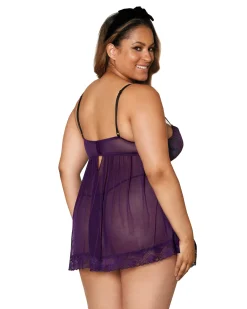 Dreamgirl Lace Babydoll And G String Set