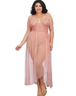 Dreamgirl Plus Size Lace Teddy And Skirt Set