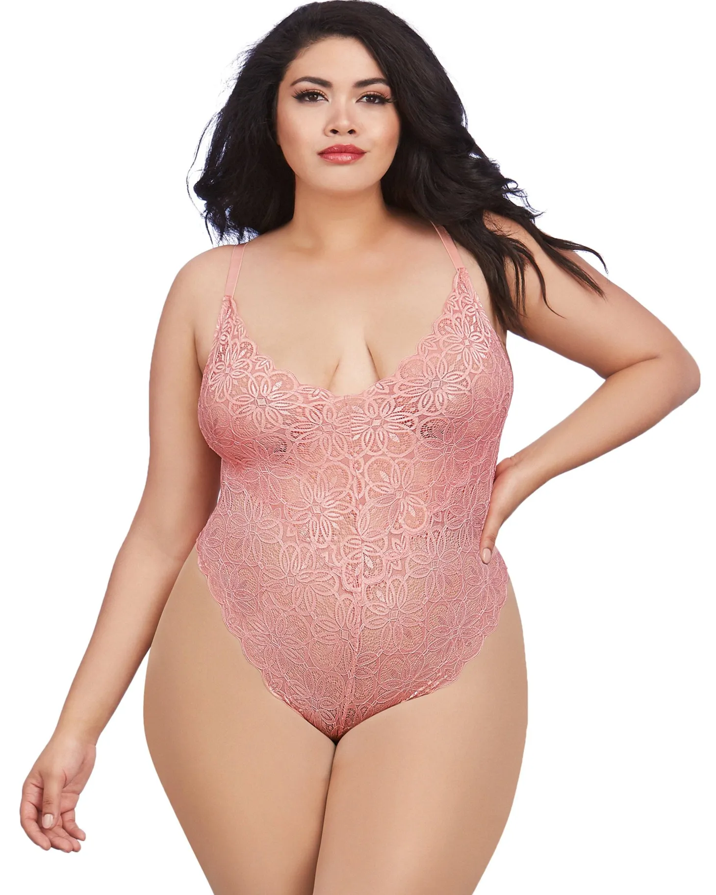 Dreamgirl Plus Size Lace Teddy And Maxi Skirt Set