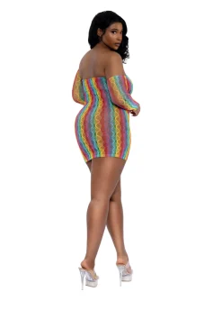 Dreamgirl Rainbow Arm Warmers And Mini Dress