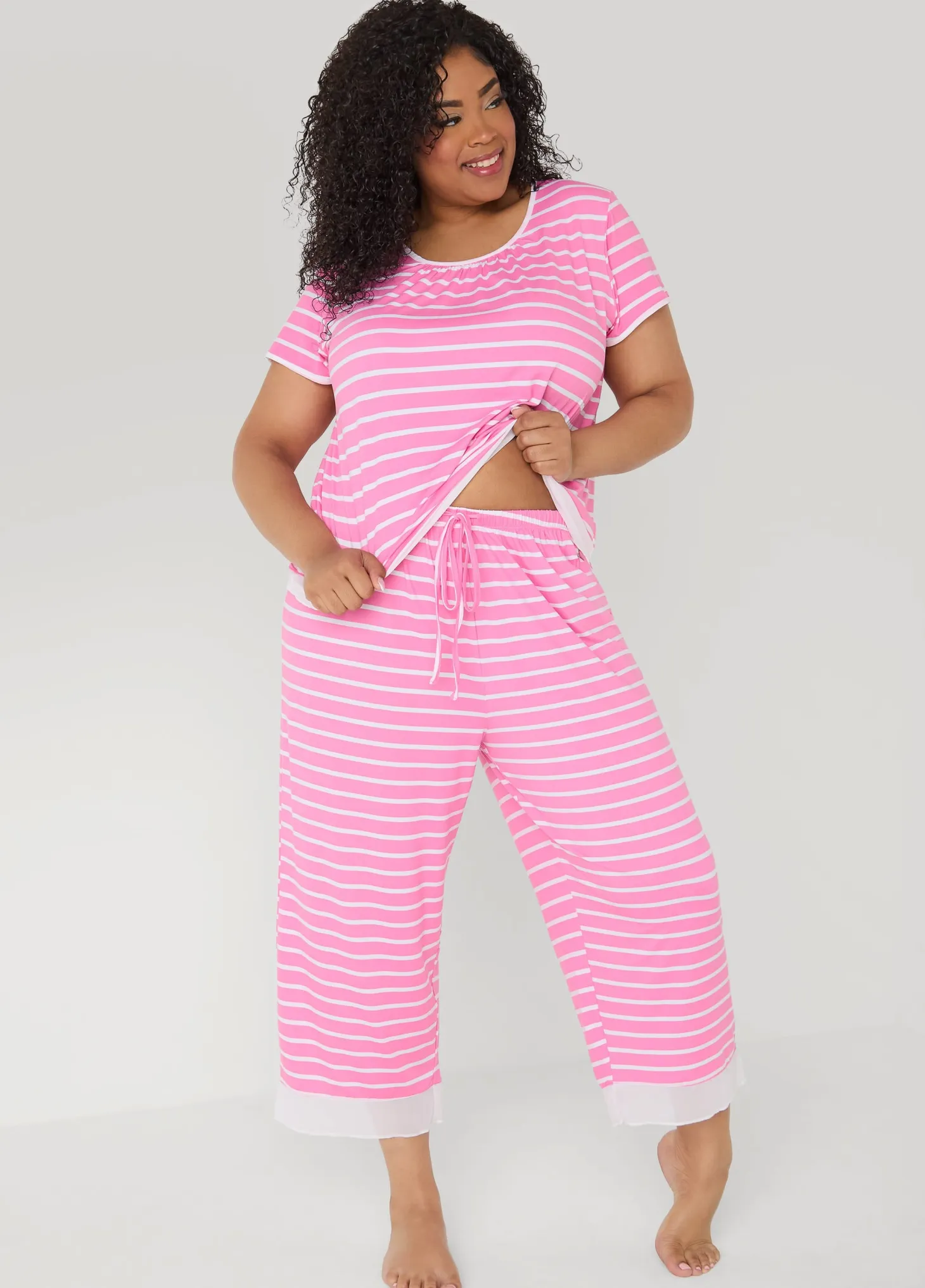 Ellen Tracy Striped PJ Capris Set