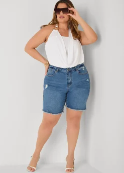 Embellished Cowl Neck Halter Top