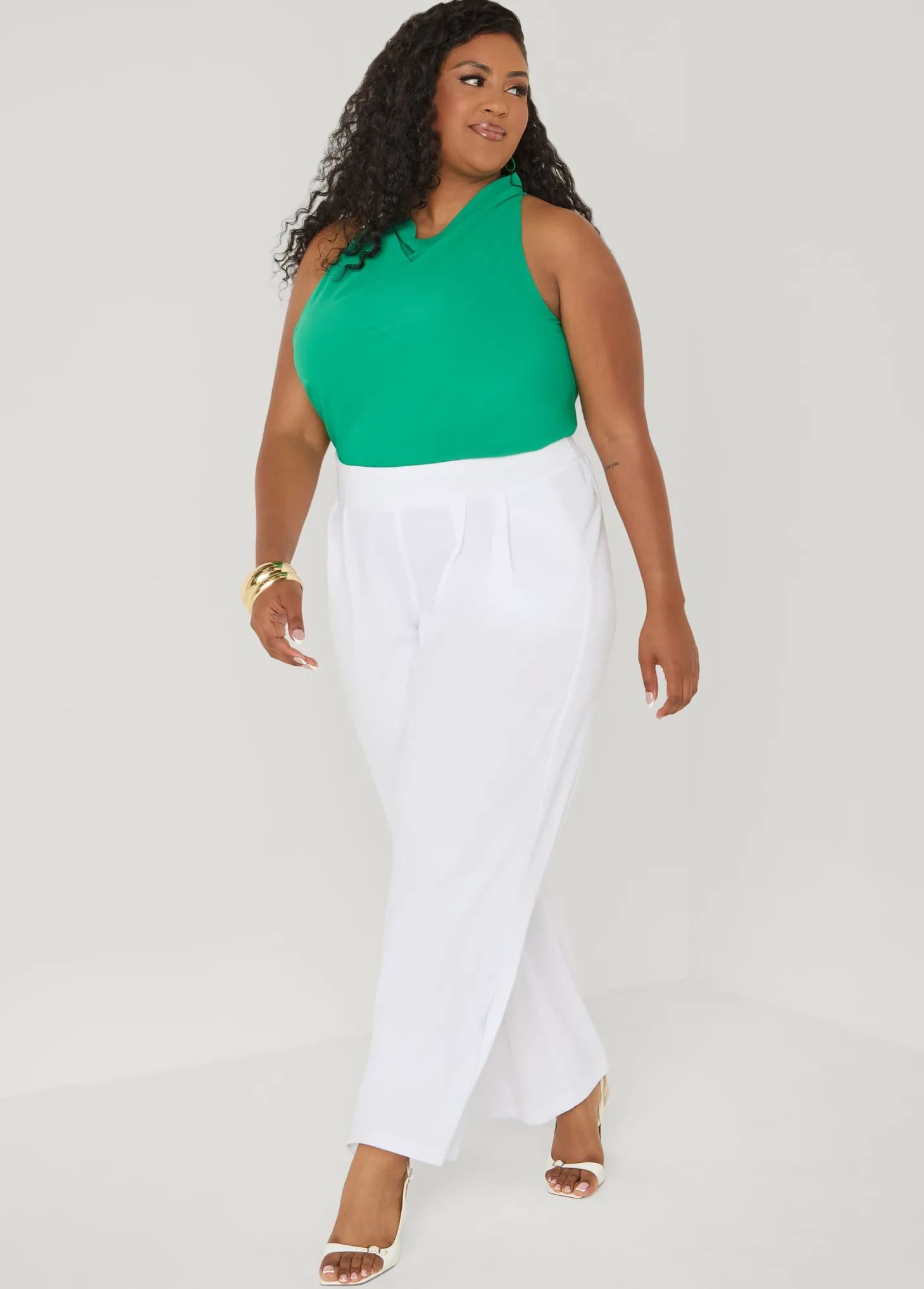 Embellished Cowl Neck Top