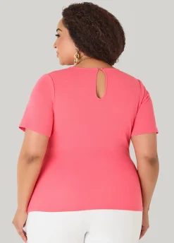 Embellished Faux Wrap Top
