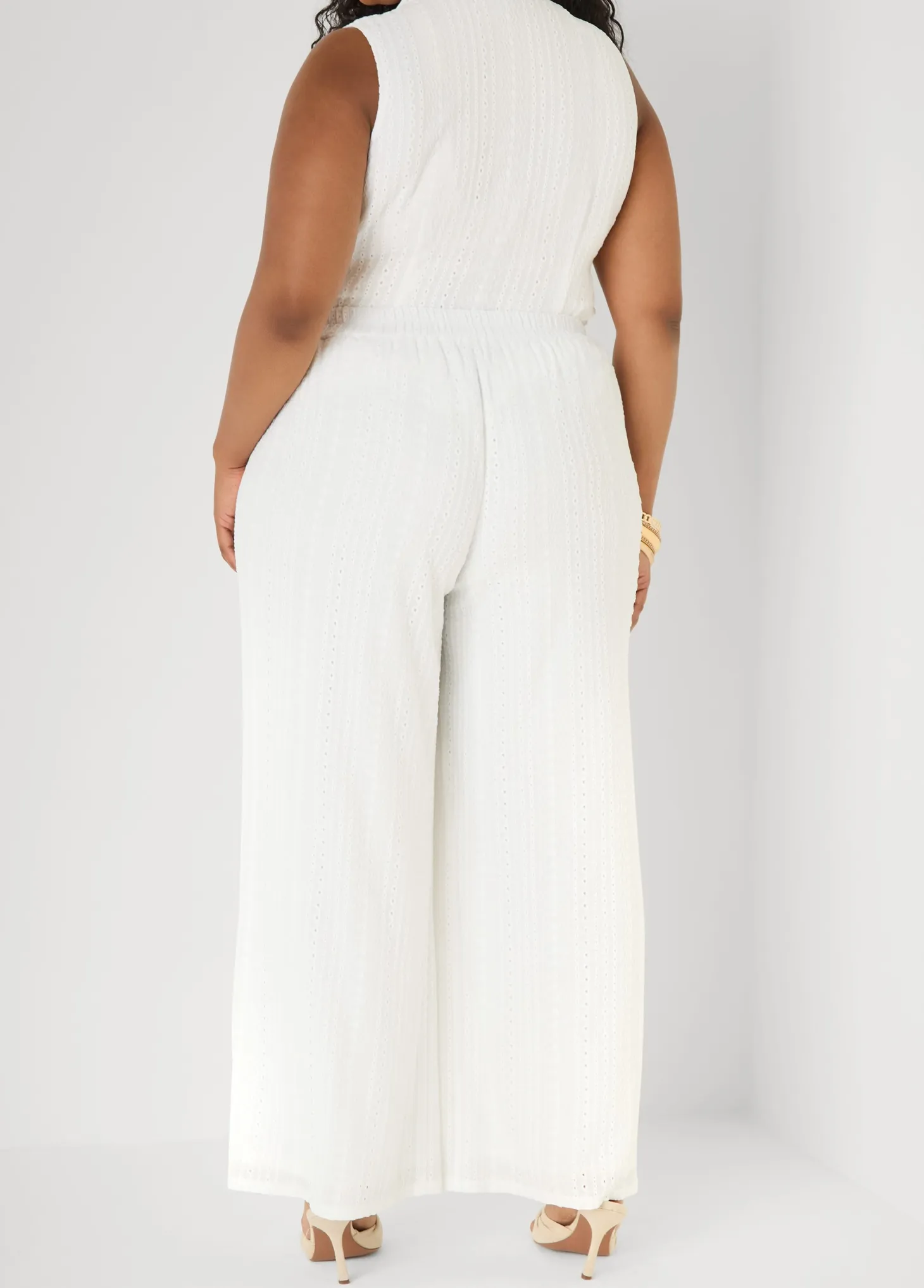 Eyelet Straight Leg Pants