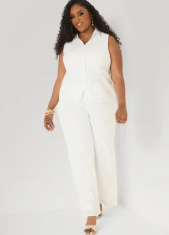 Eyelet Straight Leg Pants