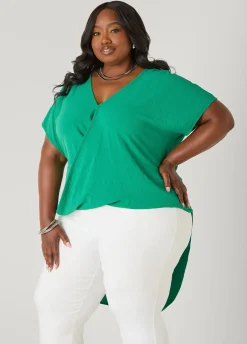 Faux Wrap Hi Low Top