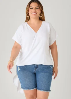 Faux Wrap Hi Low Top