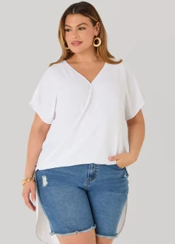 Faux Wrap Hi Low Top