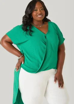 Faux Wrap Hi Low Top